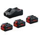 18V 8.0Ah accu's (x3) en lader Bosch 0615A5004Y
