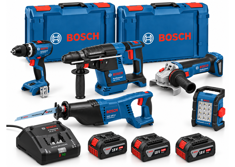 Gereedschap Set 18V Bosch 0615A5007S 3x5.0Ah