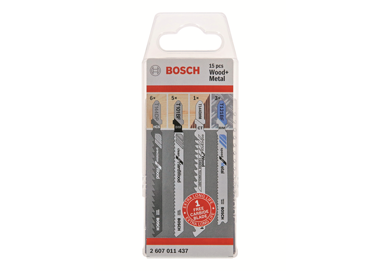 Zaagbladen voor hout en metaal 15-delig Bosch 2607011437