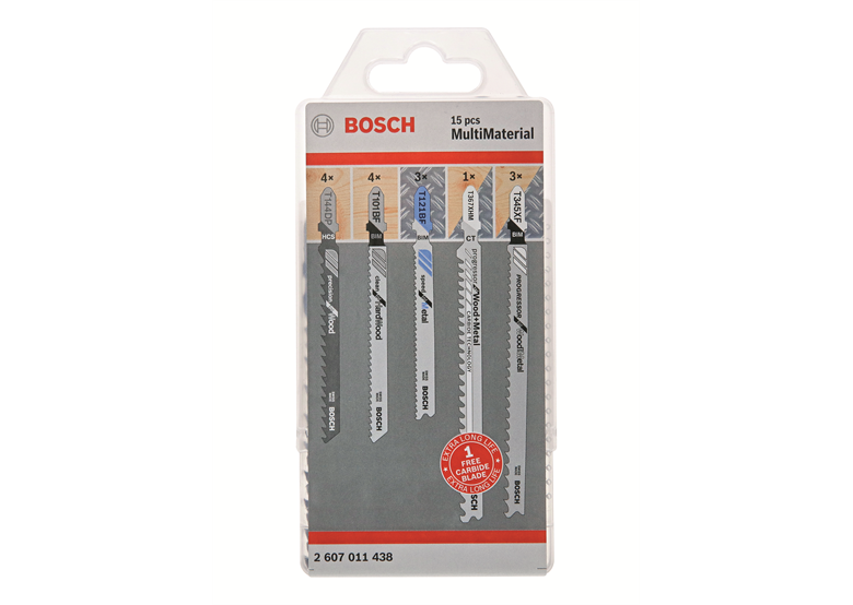 Decoupeerzaagbladen voor hout en metaal 15 stuk Bosch 2607011438