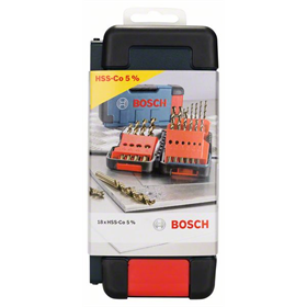 18- delige   metaalborenset  HSS-Co Toughbox, DIN 338, 135° Bosch 2607017047