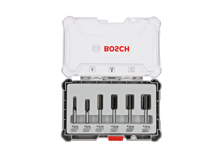 Frezen met rechte schacht 6mm 6st. Bosch 2607017465