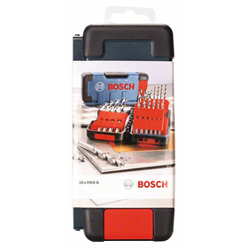 18- delige   metaalborenset  HSS-G Toughbox, DIN 338, 135° Bosch 2607019578