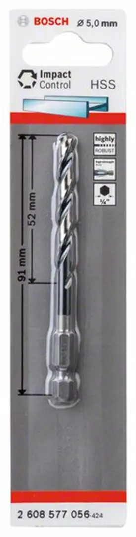 Spiraalboor HSS 5,0mm Bosch 2608577056