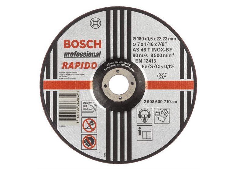 Doorslijpschijf gebogen Expert for Inox - Rapido Bosch 2608600710