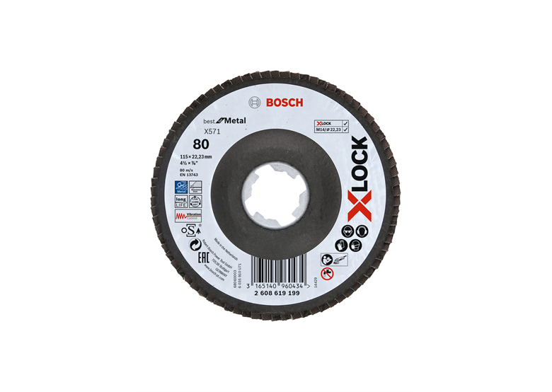 Lamellenschijf 115mm G80 gebogen Bosch 2608619199