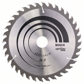 Cirkelzaagblad Optiline Wood 210x30mm T36 Bosch 2608640622