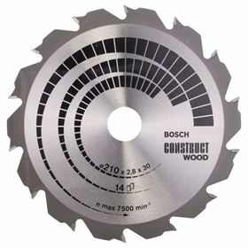 Cirkelzaagblad Construct Wood 210x30mm T14 Bosch 2608640634