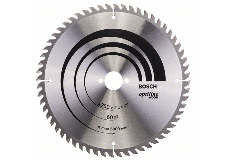 Cirkelzaagblad Optiline Wood 250x30mm T60 Bosch 2608640729