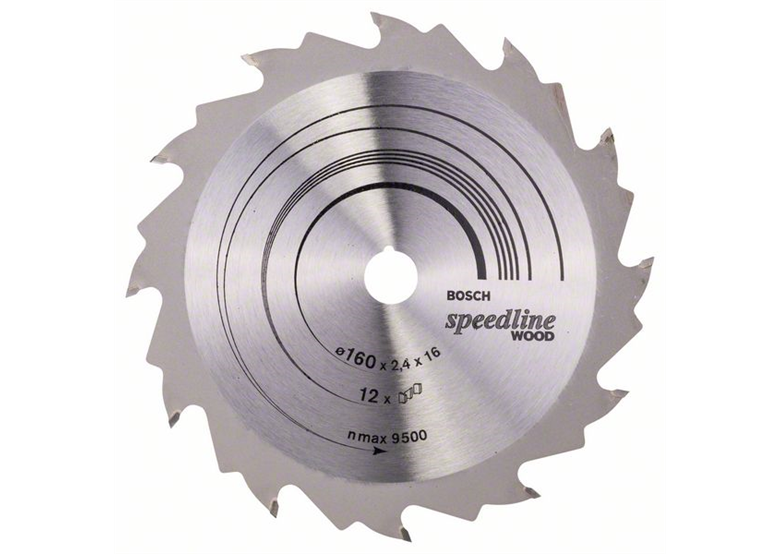 Cirkelzaagblad Speedline Wood 160x16mm T12 Bosch 2608640784