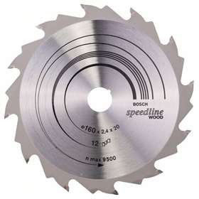 Cirkelzaagblad Speedline Wood 160x20mm T12 Bosch 2608640786