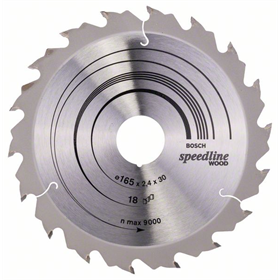 Cirkelzaagblad Speedline Wood 165x30mm T18 Bosch 2608640789