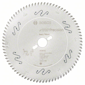 Cirkelzaagblad Top Precision Best for Wood 250x30mm T80 Bosch 2608642113