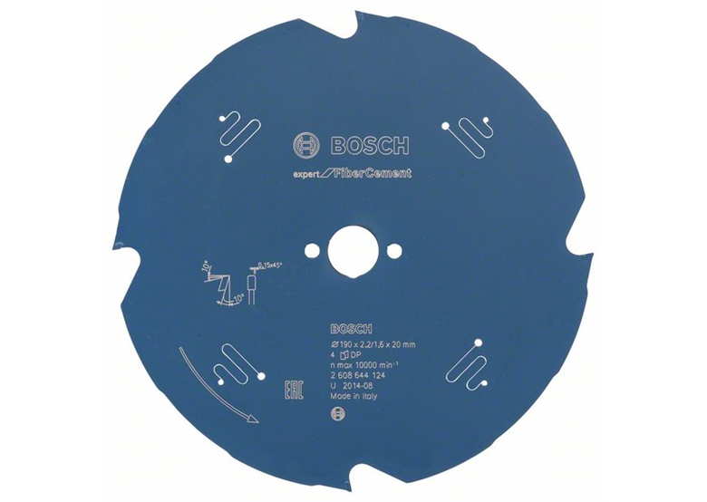 Cirkelzaagblad Expert for Fiber Cement 190x20mm T4 Bosch 2608644124