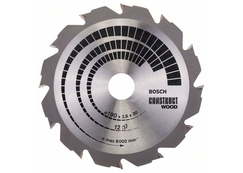 Cirkelzaagblad Construct Wood 190x30mm T12 Bosch Construct Wood