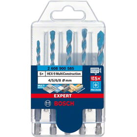 Borenset 4/5/6/6/8mm, 5st. Bosch EXPERT HEX-9 MultiConstruction