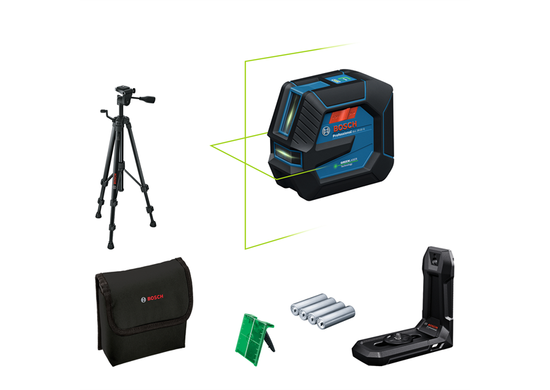Lijnlaser Bosch GLL 20-22 G + statyw BT150 + uchwyt LB10