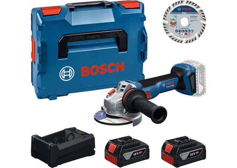 Haakse slijper Bosch GWS 18V-11 S 2x5.0Ah L-BOXX + Standard for Universal 125mm