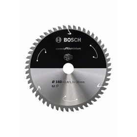 Cirkelzaagblad 160x20mm, 52 Bosch Standard for Aluminium