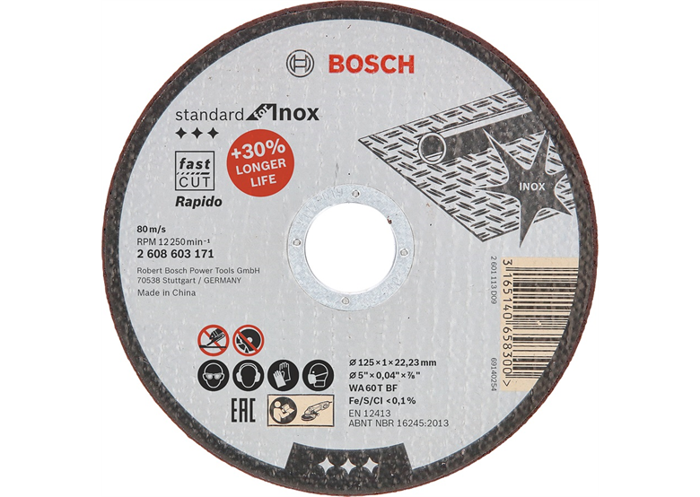 Doorslijpschijf Recht Standard for Inox Bosch Standard for Inox Rapido