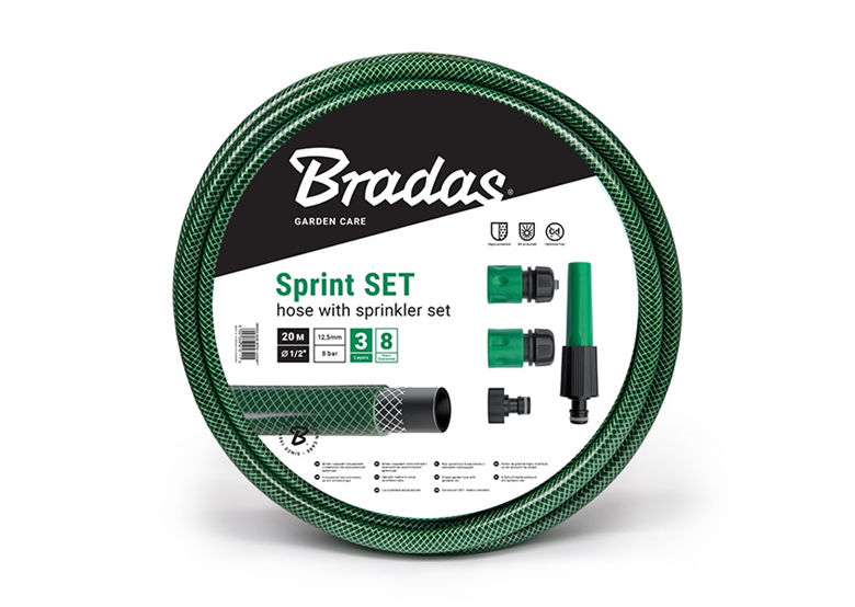 Tuinslang met sproeier 1/2" 20m Bradas WFS1/220SET