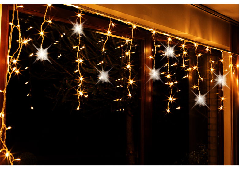 Lichtgordijn/LED  Kerstverlichting (ijspegels) met FLASH effect Bulinex 20-198