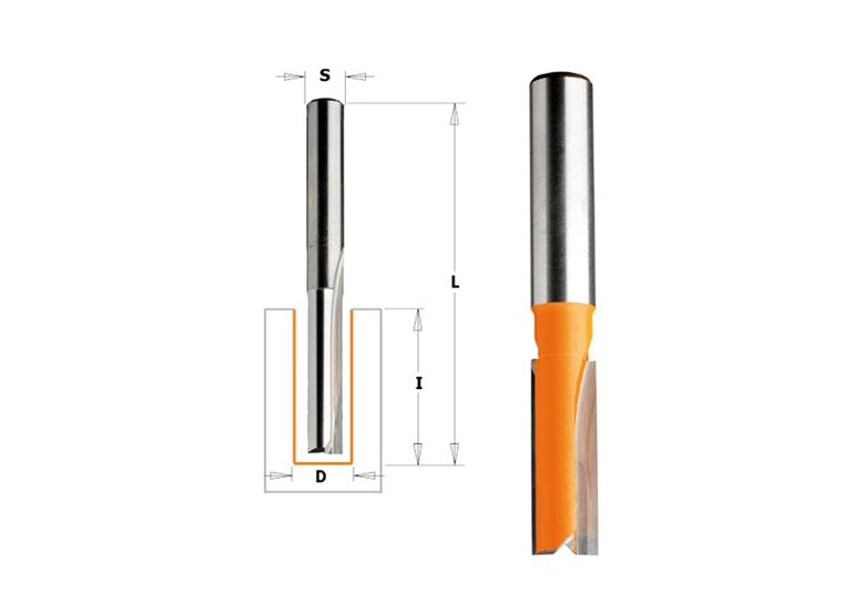 Groeffrees met rechte snijkop 3mm, schacht 6 mm Cmt 712.030.11