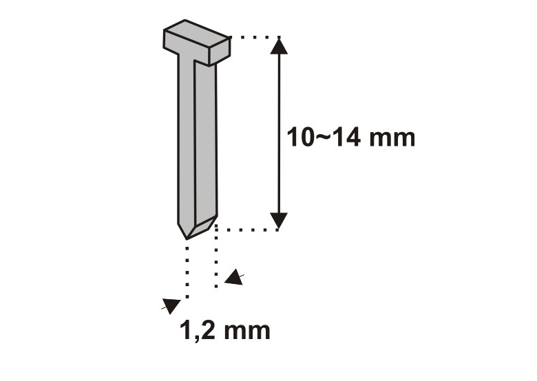 Spijkers 10mm 1000 st, Type D11T (1,2 mm) Dedra 11Z310