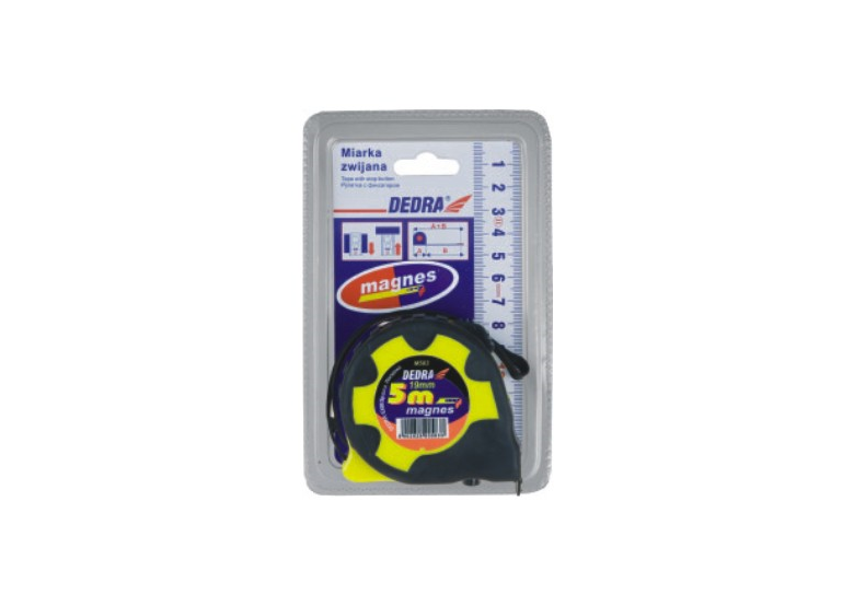 Rolmaat, 2x vergrendeling, hendel MAGNES 5 m/19 mm blister Dedra M583P