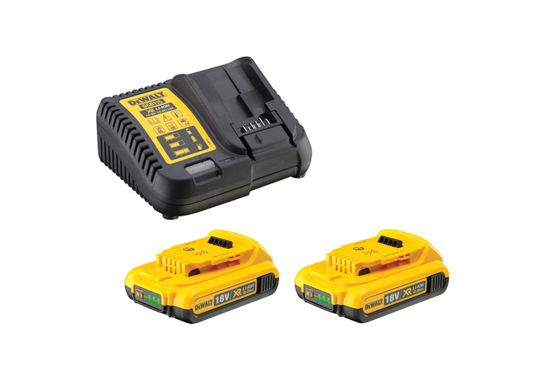 Set accu 2.0Ah 18V met lader DeWalt DCB115D2