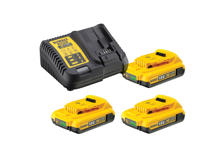 Set accu 2.0Ah 18V met lader DeWalt DCB115D3