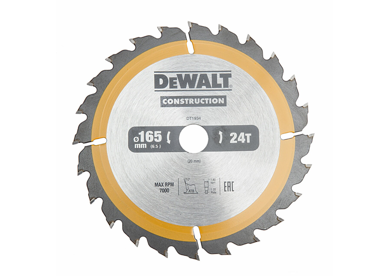 Cirkelzaagblad 165x20mm DeWalt DT1934-QZ