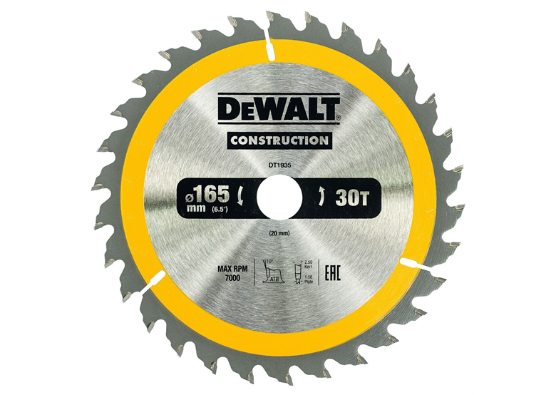 Cirkelzaagblad 165x20mm 30T DeWalt DT1935-QZ