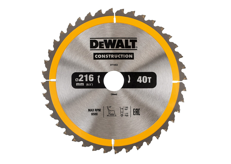 Cirkelzaagblad 216x30mm 40T DeWalt DT1953-QZ