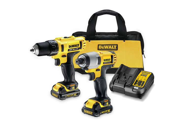 10.8V elektrisch gereedschapset DeWalt XR DCK211C2 2x1.3Ah
