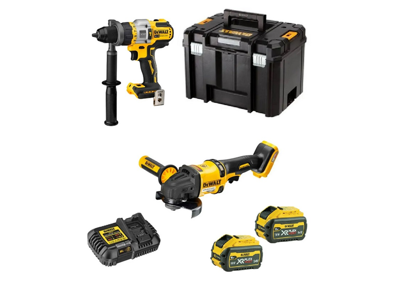 Set van 18 en 54V elektrisch gereedschap DeWalt XR FLEXVOLT DCK2016T2T 2x6.0/2.0Ah
