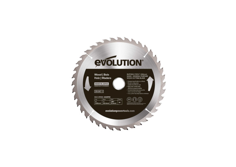 Widia zaagblad TCT oor het zagen van hout 230 mm / 40T Evolution EVO-230-40-D