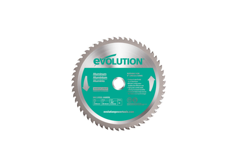 Widia blad TCT voor aluminium 230x25,4mm T80 Evolution EVO-230-80-A