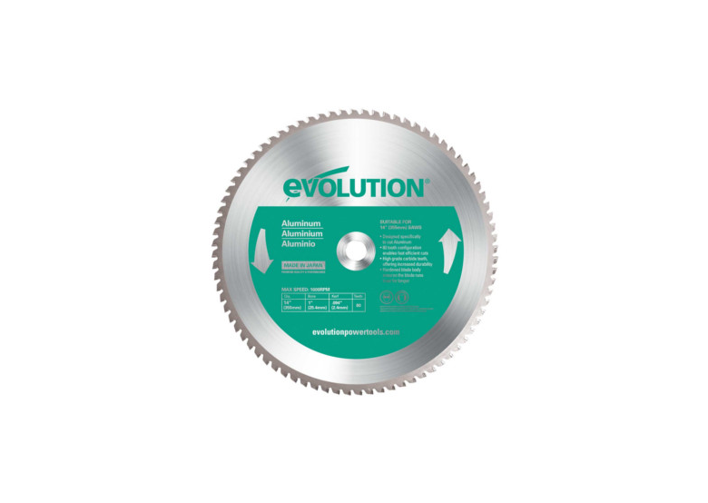 TCT zaagblad voor het snijden van aluminium 355mm / T80 Evolution EVO-355-80-A