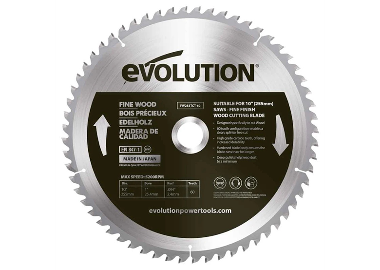 255 mm getande zaag Evolution EVO-FW255TCT-60