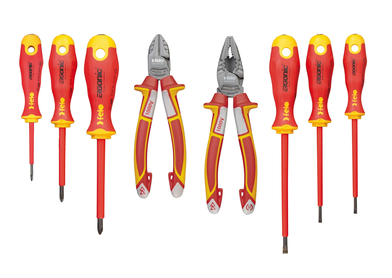 Set schroevendraaiers, tangen en combinatietangen 8-delig Felo Ergonic