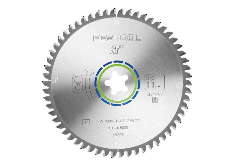 Cirkelzaagblad ALUMINIUM/PLASTICS Festool 190X2,6 FF TF58