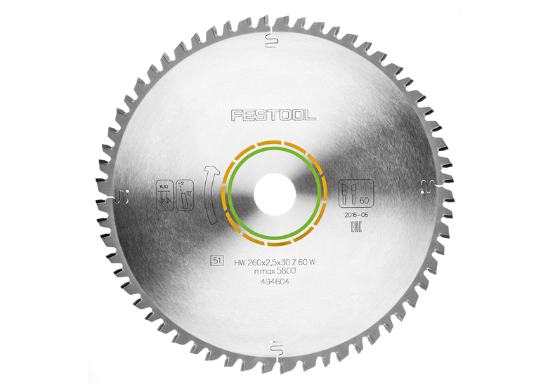 Zaagblad universeel Festool 260X2,5X30 W60