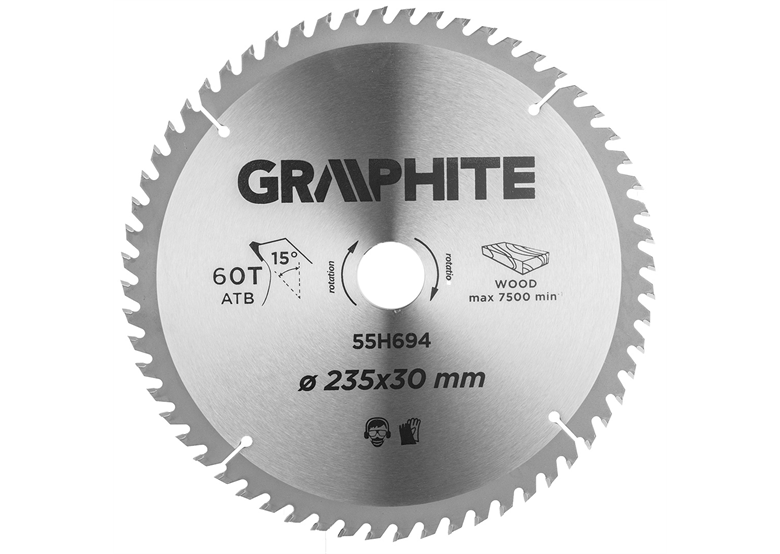Zaagblad 235x30mm, 60 tanden Graphite 55H694