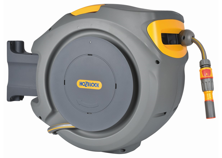 Wandslanghaspel Auto Reel met 1/2" slang 30m SELECT en sproeier set 5 stuks. Hozelock 2403