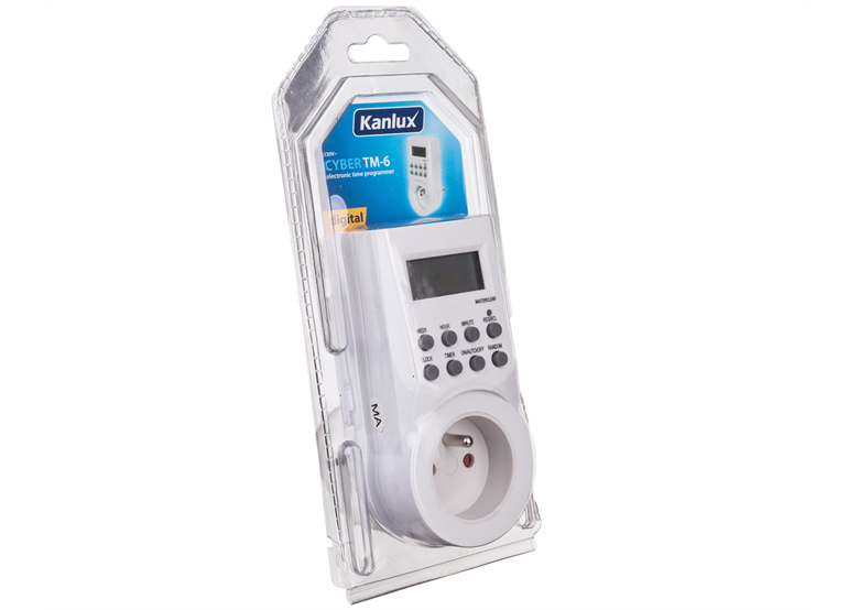 Elektronische timer (socket) 16A 2P + Z wekelijks / dagelijks CYBER TM-6 Kanlux 15055