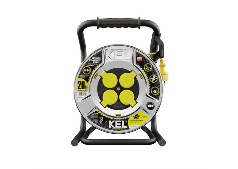 Verlengkabel op trommel KEL PB-HEAVY/D/K/3X1,5/H07RN-F-geel