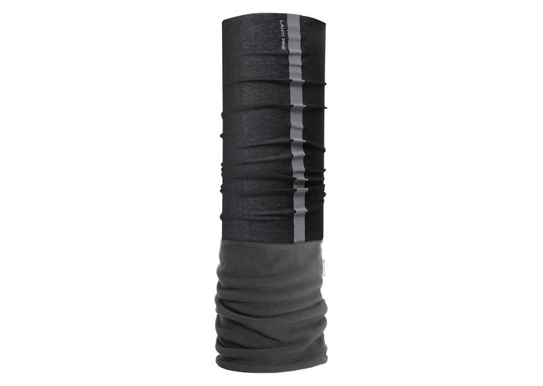Multifunctionele draagdoek met fleece zwart - grijs met reflexor Lahti Pro L1030600