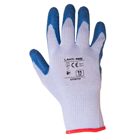 Werkhandschoenen polyester, latex L210210P, 12 paar, 10 Lahti Pro L210210W