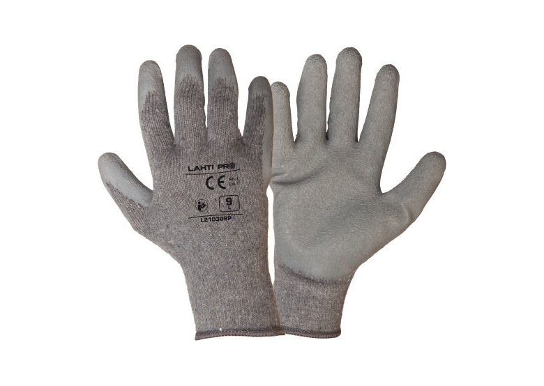 Werkhandschoenen met latexcoating, grijs, 12 paar, 9 Lahti Pro L210309W